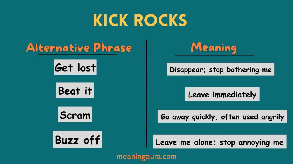 Alternative Phrases to Use Instead of “kick rocks”