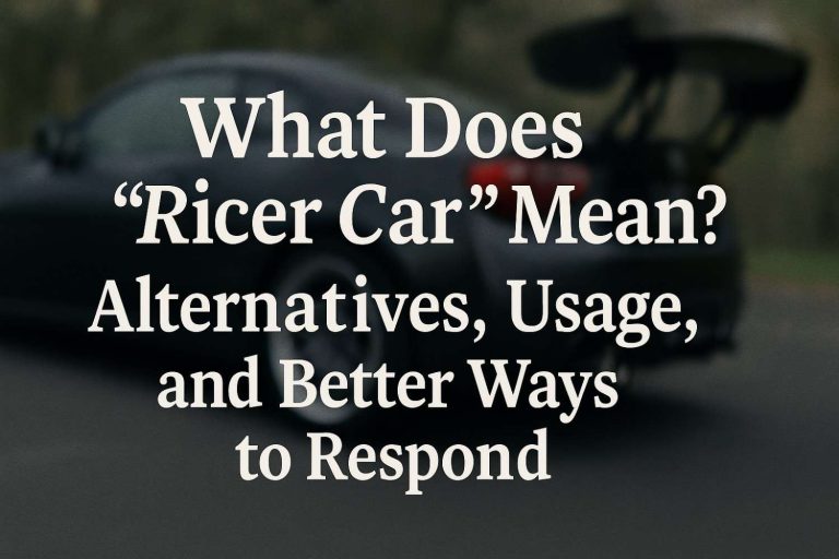 What Does “Ricer Car” Mean Alternatives, Usage, and Better Ways to Respond