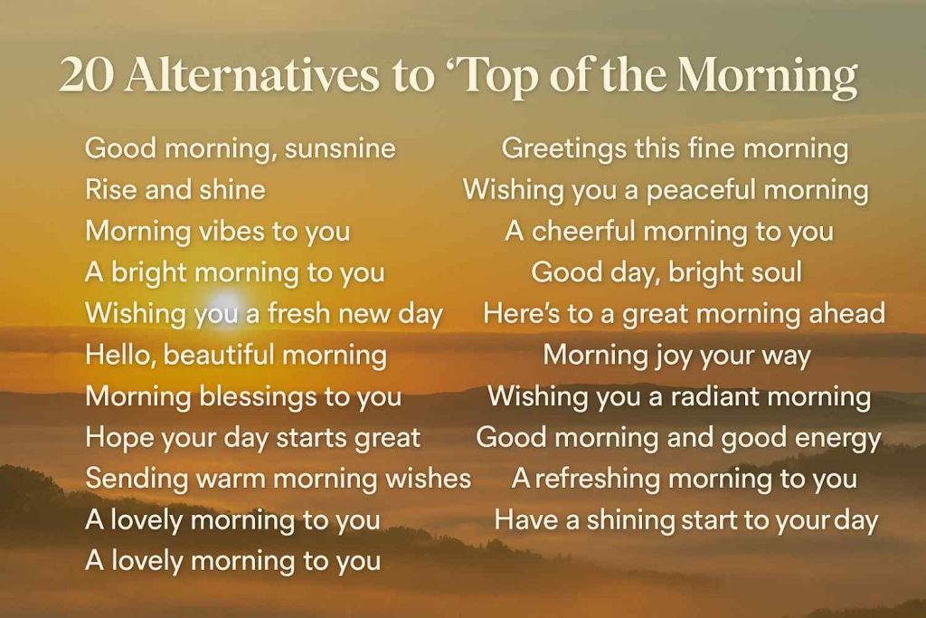20 Alternatives to “Top of the Morning”