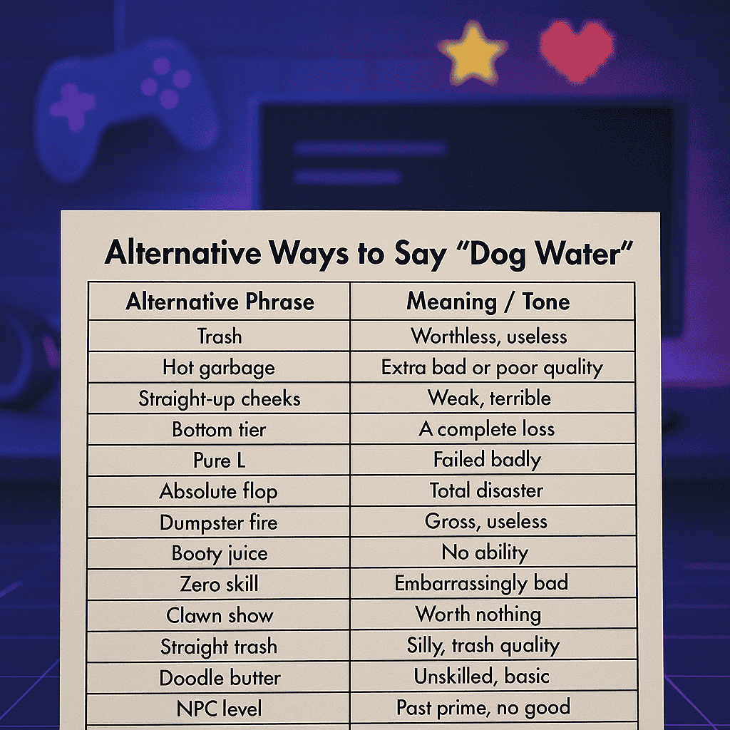 Alternative Ways to Say Dog Water