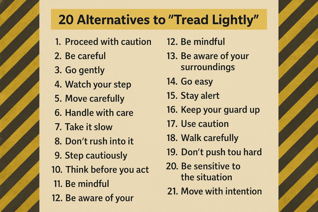 Alternatives to “Tread Lightly”