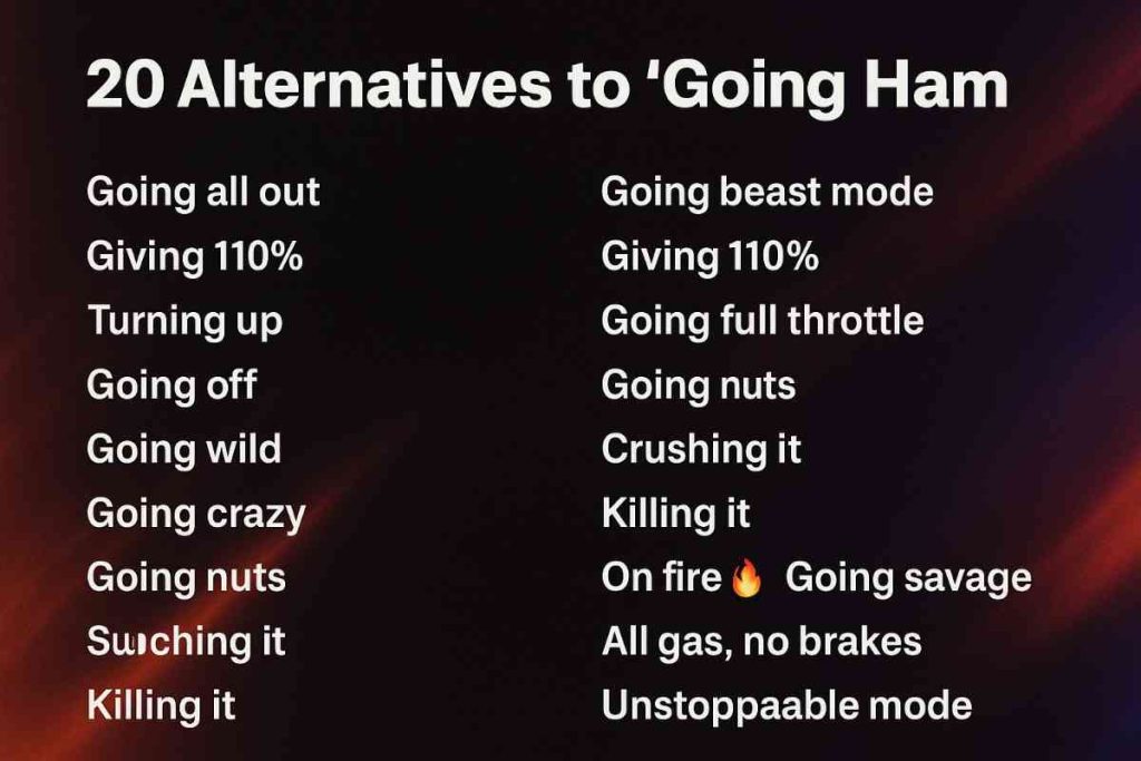 Alternatives to "Going Ham"